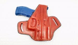 Brown / Right Walther PDP Full Size 4" OWB Thumb Break Leather Belt Holster - 65MYH105LP_BR