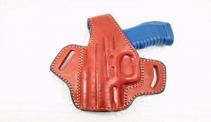 Brown / Left Walther PDP Full Size 4" OWB Thumb Break Leather Belt Holster - 65MYH105LP_BR_LF