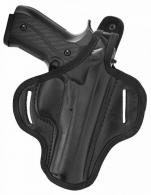 Akar Premium OWB Thumb Break Black / Right Leather Belt Holster Fits GLOCK 48 - B5101_GL_BL