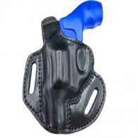 Akar Premium OWB Leather Black / Left Hand Belt Holster Compatible with Smith & Wesson 686 3" - 57MYH105LP_BL_LH
