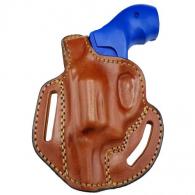 Akar Premium OWB Brown / Left Handed Leather Belt Holster Compatible with Smith & Wesson 686 3" - 57MYH105LP_BR_LH