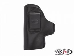 Black IWB CCW leather Holster Left Hand  Inside-the-Pants Clip-On  Compatible with Glock 19 - IC5124_LG_BL_LH