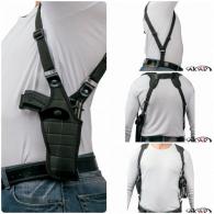 Vertical Carry Shoulder Holster  Checkerboard Pattern | Right-Handed | Reinforced Thumb Break Compatible w/ For Glock 19 - KA7203C_