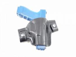 Black / MEDIUM OWB Snap-On Leather Open Top Holster Compatible w/ Tanfoglio FT-9 FS Sport - 13MYH109LP_BL