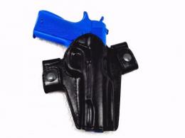 Black / FULL OWB Snap-On Leather Open Top Holster Compatible w/ Tanfoglio FT-9 FS Sport - 13MYH109LP_BL_FU