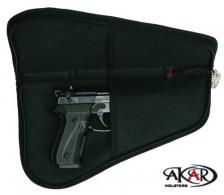 Pistol Rug Case with Lock Flat-Zip Design, Black Nylon Fits Walther PPK/S - C 7201