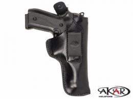 Black Right-Handed Leather IWB & OWB Holster, Thumb Break & Belt Clip Compatible with Springfield XDS 9mm 4.0 - IC5109C_BL