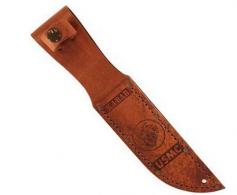 KNIFE, LEAT SHEATH, USMC LOGO-BRN - 1250S