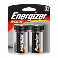 2 Pk, D Energizer Max Battery