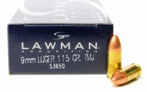 Speer Lawman 9mm 115gr TMJ 50rds - 53650 Speer Lawman 9mm 115gr TMJ 50rds - 53650