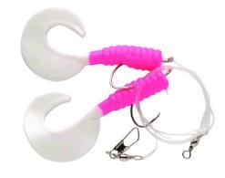 Glow Bottom Fish Grub Rigs - PBFG7/0-P/W
