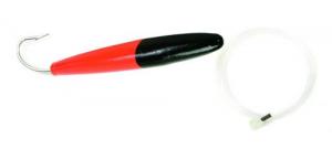 Sea Striker Rigged Cedar Plug 6" 10/0 Hook 8 Ft 150 Lb Mono Leader Black/Fluorescent Red - 895