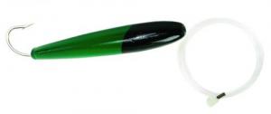 Sea Striker Rigged Cedar Plug 6" 10/0 Hook 8 Ft 150 Lb Mono Leader Black/Fluorescent Green - 896