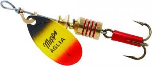 Mepps Aglia Spinners- Plain- Sizes #1, #2, And #3 Blk/Yel/Red-Black - B1 BKYR