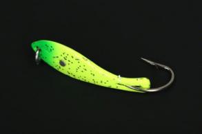 Nungesser 000 Painted Shad Spoon 1 1/2" 1/16 oz Fluorescent Yellow-Green Tip 2 Pk - 30GLO-2GY