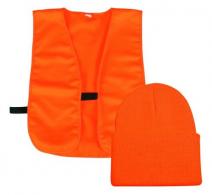 Outdoor Cap Knit Watch Cap and Vest Combo Blaze Orange - BLZKVST