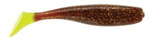 DOA C.A.L. Shad Tail, 3" Rootbeer/Chartreuse Tail 13pk