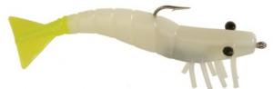 DOA Shrimp Lure, 3" Glow/Chartreuse Tail - FSH3-3P/385