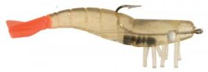 DOA Shrimp Lure, 4" 1/4oz Clear/Fire Tail - FSH4-3P/315