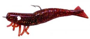 DOA Shrimp Lure, 3" Rootbeer/Gold Glitter - FSH3-3P/304