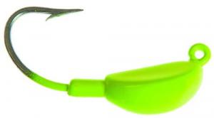 Hookup Lures Big Jig Heads 6/0 Duratin Hook 1OZ Chartreuse 3pk - 132-02