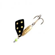 Jake's Stream-A-Lure Spinner, 1/6 oz, Sz 8 Hook, Black with Yellow Dots - ST16-50503