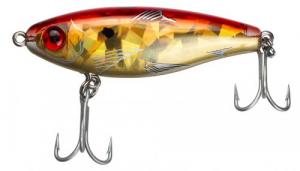 Mirrolure MirrOdine XL Suspending Twitchbait, 3 1/8", 9/16 oz, 3-D Eyes, Candy Apple/Gold Belly/Gold Broken Glass - 27MR-NP
