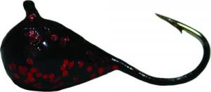 K&E Pelkie Tungsten Jig Size 14 Black Red Glitter - SKP-14-191