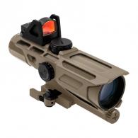 NcSTAR Ultimate Sighting System Gen 3 3-9x 40mm with Red Dot/Mil-Dot Sight Tan Rifle Scope