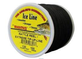 Woodstock Black Nylon Rattle Reel and Extreme Tip-up Line 100 Yard 130LB