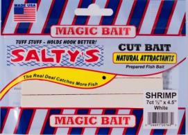 Magic Salty's Saltwater Cut Bait, Natural Attractants, White, Shrimp 6/Bag - SW-63