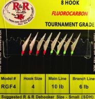 R&R Fluorocarbon Sabiki Sz4 4 Red Hks 10Lb/6Lb - RGF4