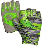 Fish Monkey Stubby Guide Gloves Swamp Neon Green XL - FM18-VSG-XL