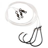 Eagle Claw Lazer Sharp Inline Octopus Circle Striped Bass Rig Three Size 8/0 Platinum Black L7228 Hooks 45" 1 Per Pac - L926-C2