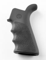 Hogue AR-15 Rubber Beavertail Grip Gray w/ Finger Grooves - 15022