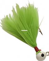 Double OO Flu-Flu Jig, 1/64oz, Sz 8 Hook, White/Chartreuse - 61139