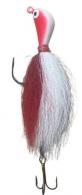 JB Lures Lake Trout Bucktail Jig 2 Oz White/Red - LTB2-WHRT
