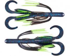 Tightlines UV Hog Rig - RATTLING 4"; Blue Black with Black Chartreuse Tip - BB-WH4R-CTIP