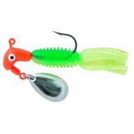 Team Crappie Tamer Jig w/Spinner, 1/16 oz, Fluorescent Red/Green Pep/Opaque Yellow - 1802-089