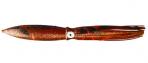Fathom Bulb Squid Trolling Skirt, 9", Rootbeer with Orange Drizzle with Black Hatc - ST30-218