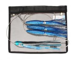 Fathom Bulb Squid Trolling Skirt, 9", Heavy Silver Fleck with Blue Back & Blue Fleck - ST30-232