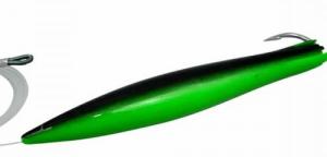 MagBay Lures 6" Soft Cedar Plug w/ balance weighted head Chartruese / Black - SCP6-GRNBLK