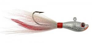 Hurricane 3D Eye Bucktail Jig - 2 ox - White - SBJ3D-20-1