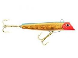 GOT-CHA Pro GP800 Series Plug 3-3/4" 1Oz Sz 21 Gold Hook Gold Foil Blue Back Red Head - GP801GFBLB