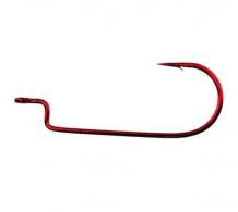 Daiichi Offset Wide Gap Worm Hooks - Bleeding Bait Red - 3/0 - 5pk - D45Z-3/0