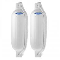 Shoreline Marine White Fender 5.5" x 20" 2 pack with line - SL521492