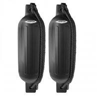 Shoreline Marine Black Fender 5.5" x 20" 2 pack with line - SL521512