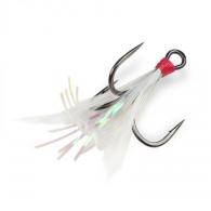 Gamakatsu Feathered Treble MH, Size 6, White/Tinsel - 417207-WT