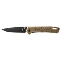 Gerber Zilch Plain Edge Folding Knife Coyote Brown Blister - 31-004068