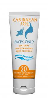 Caribbean Sol FACES ONLY SPF20 Lotion 2oz Mineral Based Using ZINC Oxide - 1616-20